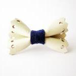 Leather Bow Ring, Bow Ring, Navy Ring, White Ring,..
