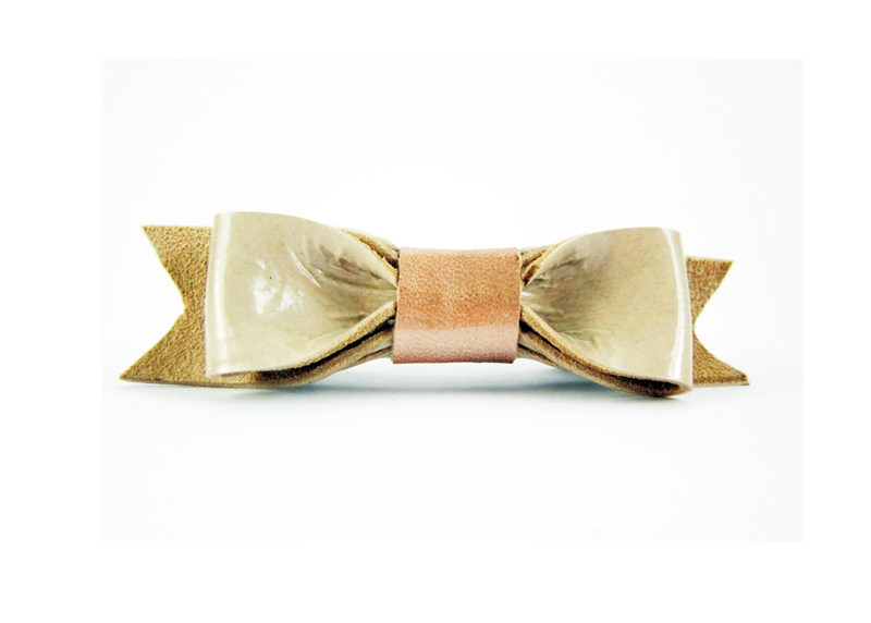 Leather Bow Barrette, Bow Hair Clip, Bow Barrette, Bow French Barrette, Leather Barrette, Leather Hair Clip, Beige Bow