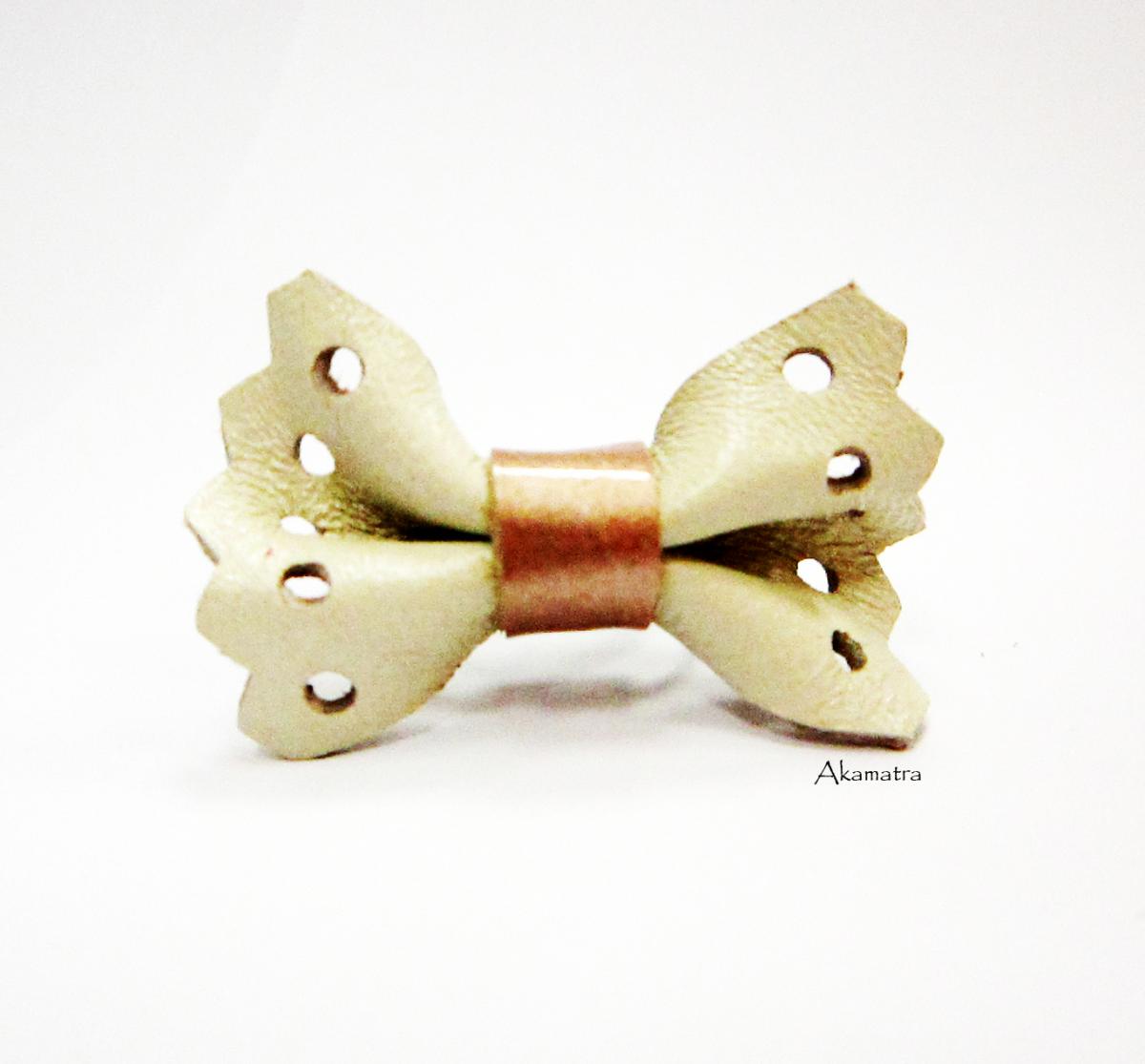 Leather Bow Ring, Bow Ring, Leather Ring, Cute Ring, Bridal Ring, Bridesmaides Ring, Off- White And Champagne Color Leather Ring, Under 10